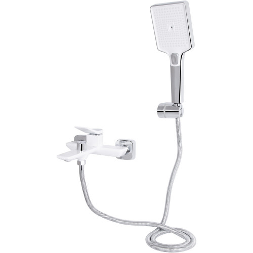 Смеситель для ванны Qtap Presto (c душевым гарнитуром) QTPRE259CRW45579 Chrome/White