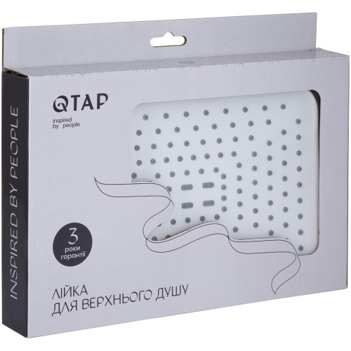 Лейка для верхнего душа Qtap Hlavova 260x180 мм прямоугольная QTHLA107CRM45785 Chrome/White
