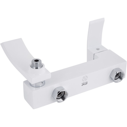 Смеситель для ванны Qtap Swan Cascada с поворотным изливом (c душевым гарнитуром) QTSWA260CRW45569 Chrome/White