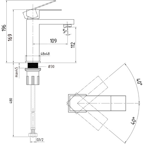 Змішувач для раковини низький Lidz Helix 001F (k35) LDHEL001FNKS49178 Nickel