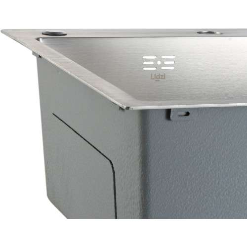 Мийка для кухні інтегрована Lidz Handmade Max 500 H7849R Brushed Steel, 3,0/1,0 мм, крило праворуч, збільшена чаша LDH7849RBRU49464