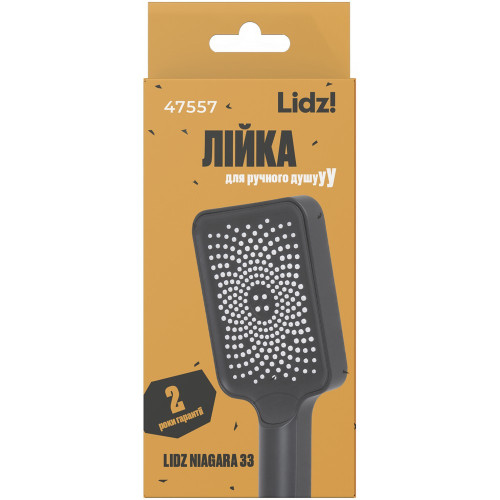 Лейка для ручного душа Lidz Niagara 33 145x95 мм прямоугольная LDNIA33BLM47557 Black Matt