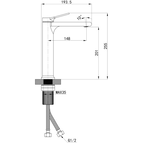 Смеситель для раковины высокий Qtap Arvin  QTARV269CRM48639 Chrome
