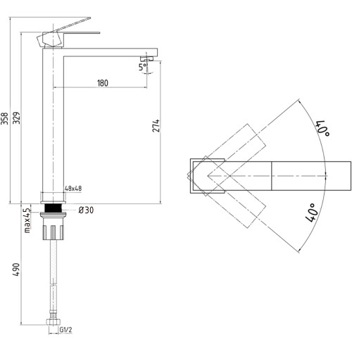Смеситель для раковины высокий Lidz Helix 001FH (k35) LDHEL001FHNKS49179 Nickel