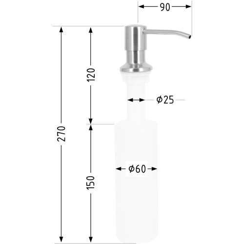 Дозатор для моющего средства Lidz Acsis LA29 Brushed Steel, круглый LDACSLA29BRU49828