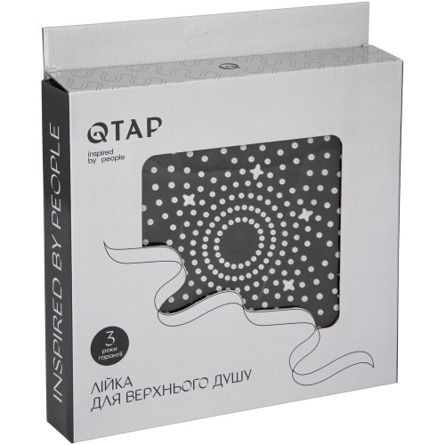 Лейка для верхнего душа Qtap Hlavova D 230 мм округлая QTHLA107BLM45788 Black Matt