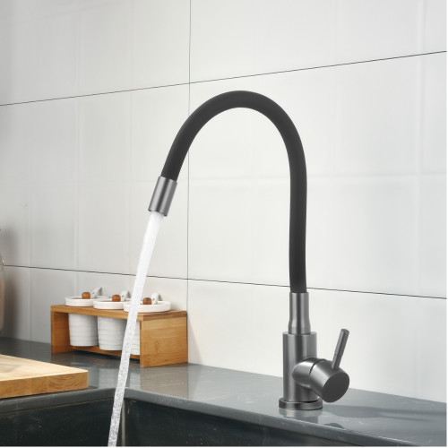 Смеситель для кухни Lidz Aria 015F3 (k35) с гибким изливом LDARI015F3BGRP49564 Graphite/Black