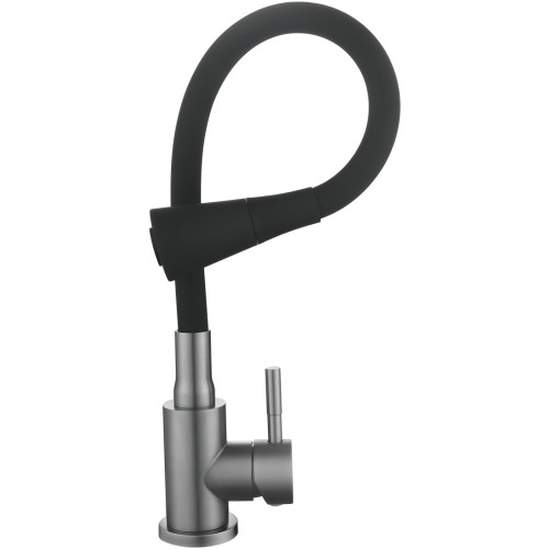 Смеситель для кухни Lidz Aria 015F31 (k35) с гибким изливом LDARI015F31BGRP49566 Graphite/Black