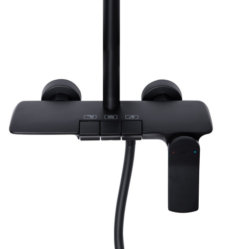 Душова система універсальна Qtap Slavonice на три споживача (з виливом) QTSLA111BLM45906 Black Matt