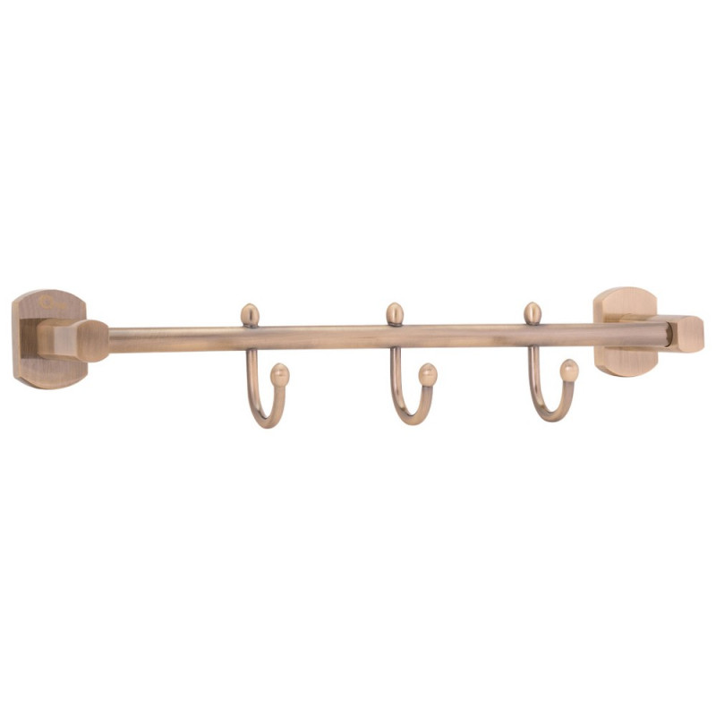 Держатель для полотенца Qtap Liberty 3 крючка 365 мм QTLIBANT11543 Antic Bronze