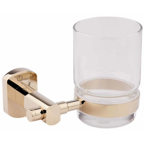 Склянка з тримачем Qtap Liberty настінна QTLIBORO1158 Gold