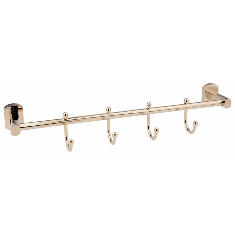 Держатель для полотенца Qtap Liberty 4 крючка 450 мм QTLIBORO11544 Gold