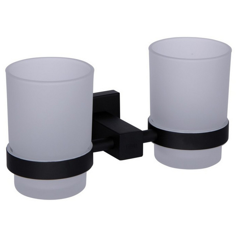 Стакан с держателем Qtap Crow настенный двойной QTST6201103B Black (Sklenka)