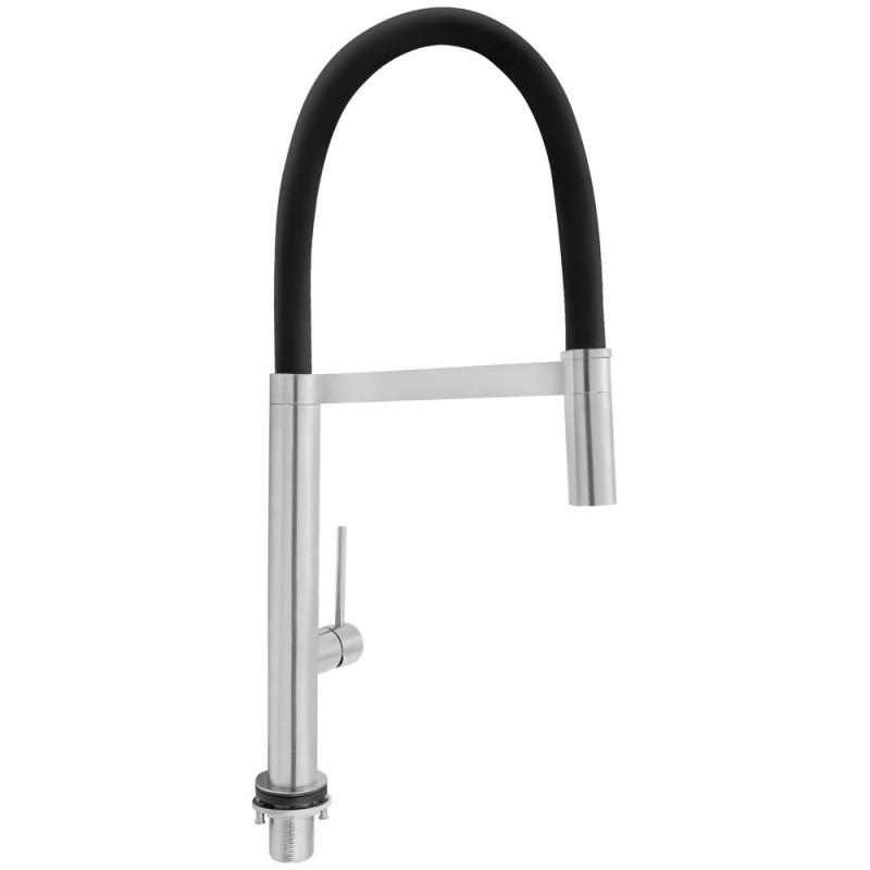 Змішувач для кухні Qtap Katuska з гнучким виливом QTKTS91103AN Brushed Nickel PVD