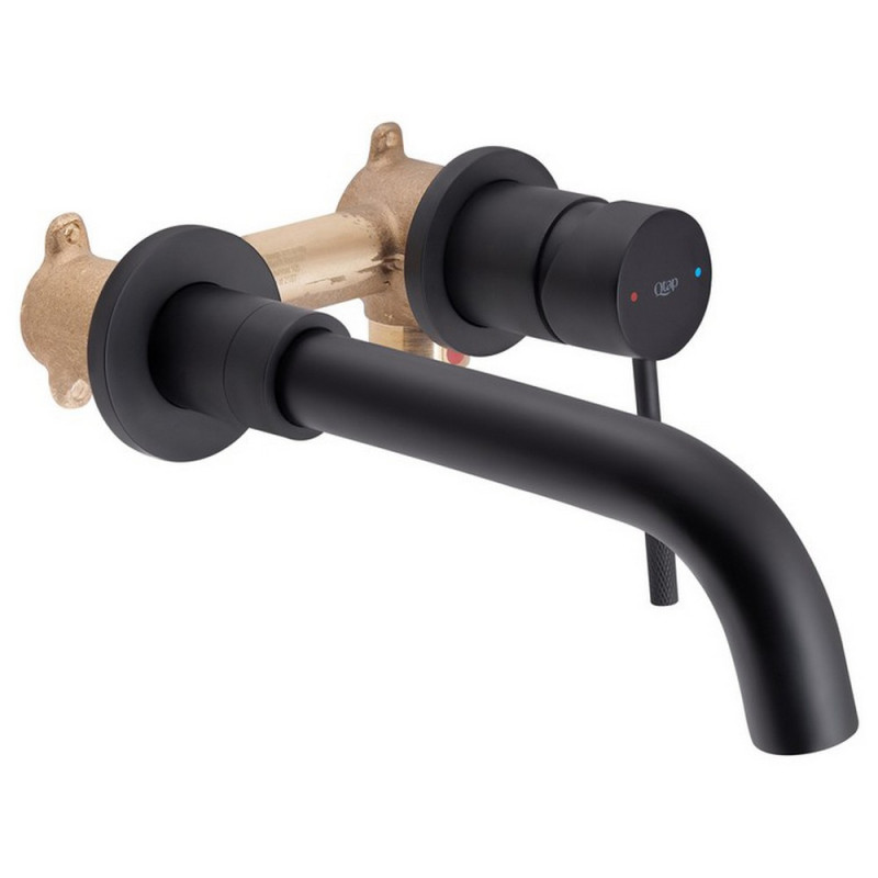Змішувач для раковини Qtap Scorpio прихованого монтажу QTSCOR3050105B Black Matt
