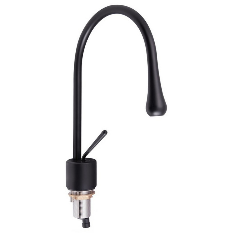 Змішувач для раковини Qtap Virgo з поворотним виливом QTVIR1066103B Black Matt