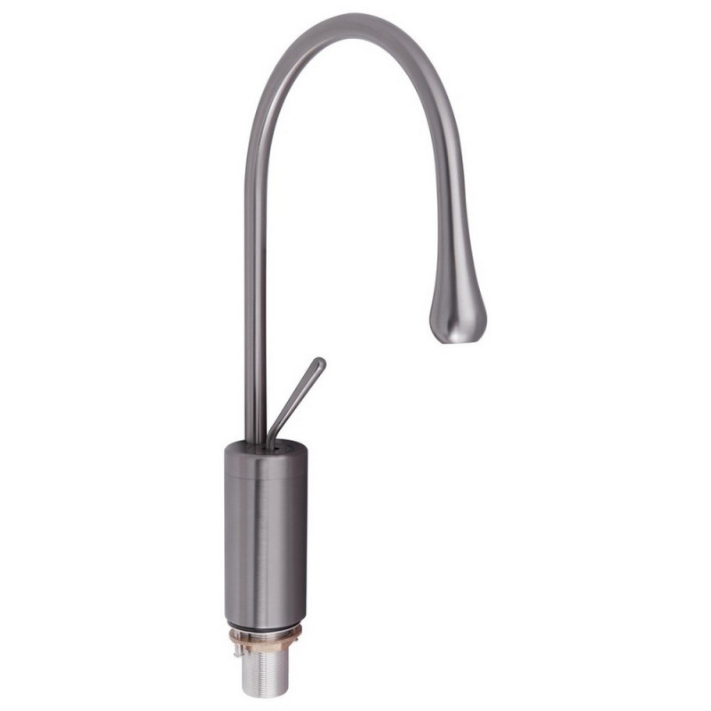 Змішувач для раковини Qtap Virgo з поворотним виливом високий QTVIR1066H103K Gunmetal Black PVD