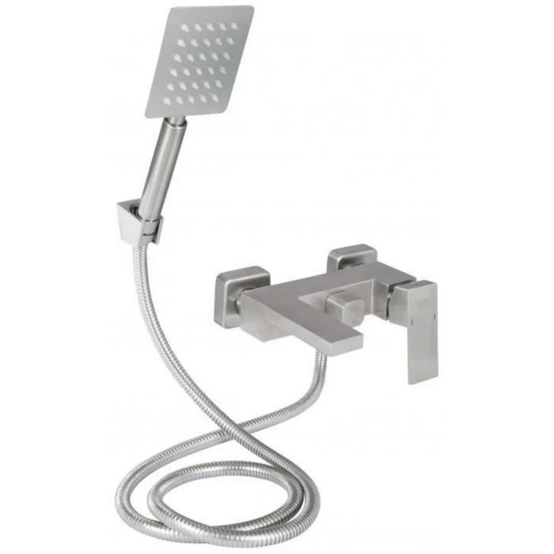 Змішувач для ванни Lidz Kubis 0061 (з душовим гарнітуром) (k35) LDKUB0061NKS43379 Nickel