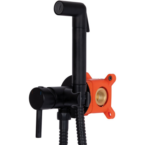 Набор для гигиенического душа Qtap Inspai-Varius округлый QTINSVARBСRV00440001 Black Matt