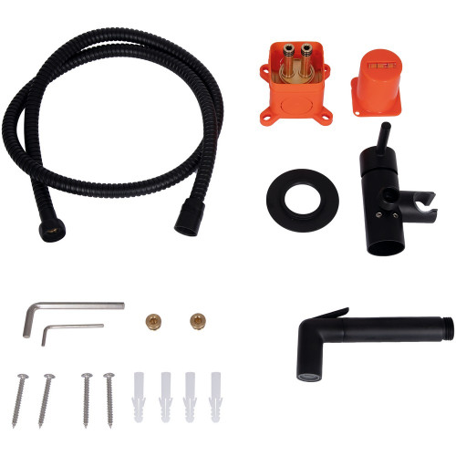 Набор для гигиенического душа Qtap Inspai-Varius округлый QTINSVARBСRV00440001 Black Matt