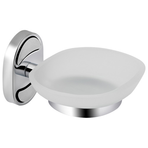 Мыльница с держателем Lidz Oreo 0201 настенная (матовое стекло) LDORE0201CRM22083 Chrome