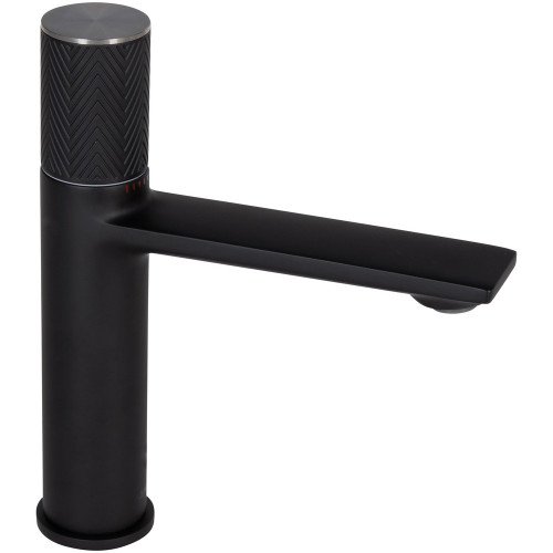 Змішувач для раковини Qtap Brno з прогресивним картриджем 1067103B Black Matt