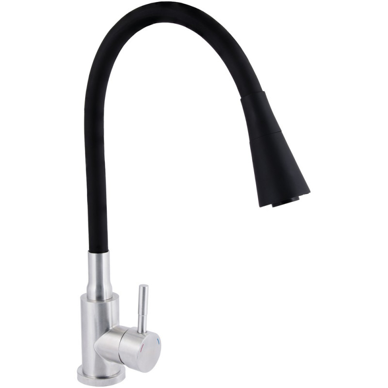 Змішувач для кухні Lidz Aria 015F31 з гнучким виливом (k35) LDARI015F31BNK31872 Black / Nickel
