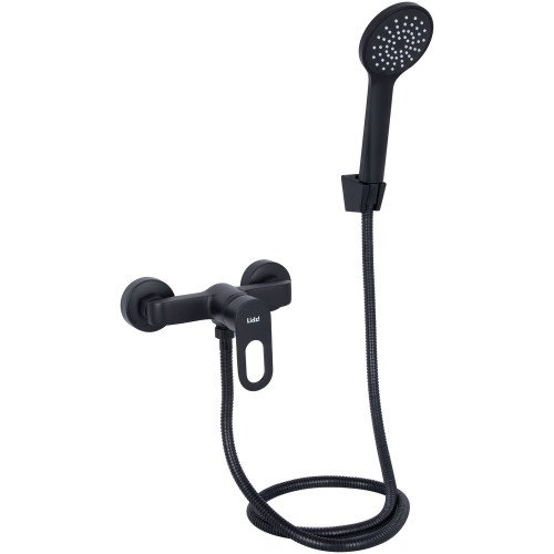 Змішувач для душу Lidz Latwa 010 (з душовим гарнітуром) (k40) LDLAT010BLA45421 Black Змішувач для душу Lidz Latwa 010 (з душовим гарнітуром) (k40) LDLAT010BLA45421 Black