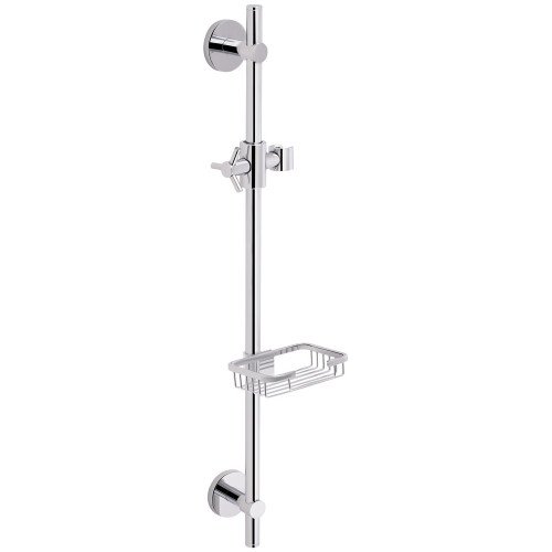 Стійка універсальна Qtap Sprha 700 мм округла з полицею QT003 Chrome