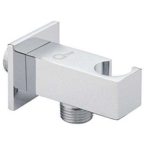 Підключення з тримачем для шланга Qtap Spojeni прямоугольне QTCRMBH130 Chrome (Fixsit)