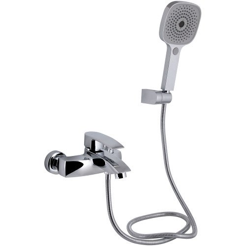 Змішувач для ванни Qtap Swan Eco (з душовим гарнітуром) QTSWA259CRM45534 Chrome