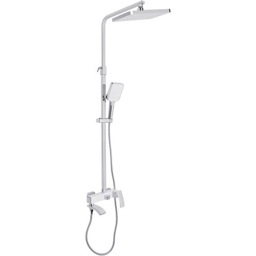Душова система універсальна Qtap Swan Cascada на три споживача (з виливом) QTSWA111CRW45570 Chrome/White