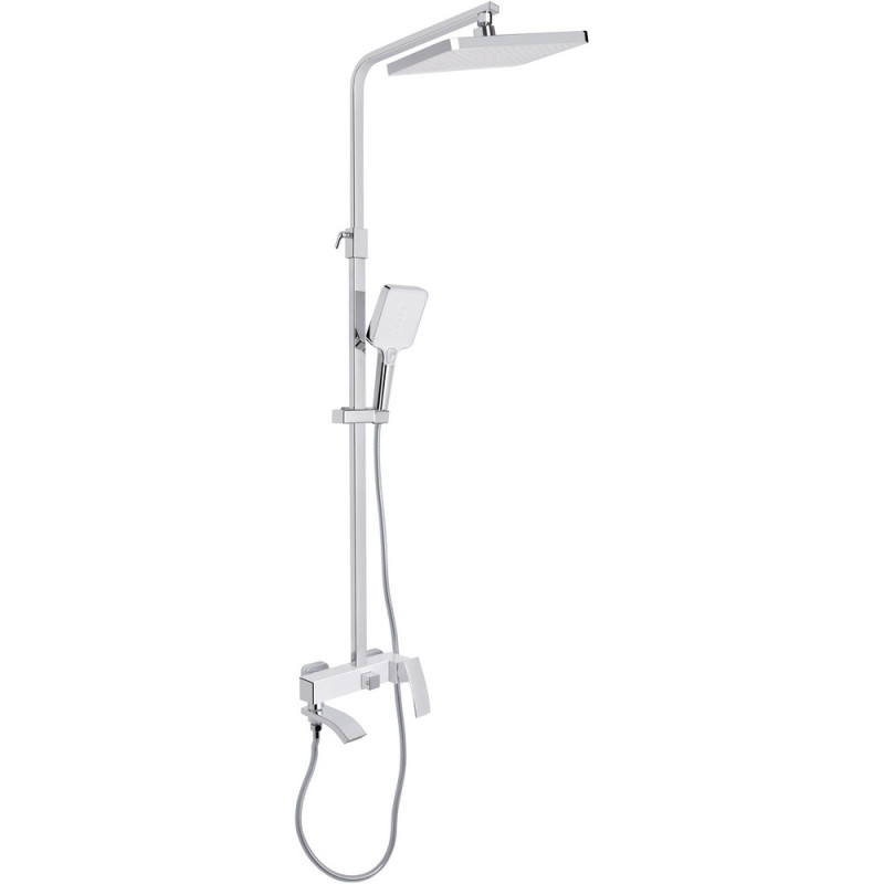 Душевая система универсальная Qtap Swan Cascada на три потребителя (с изливом) QTSWA111CRW45570 Chrome/White