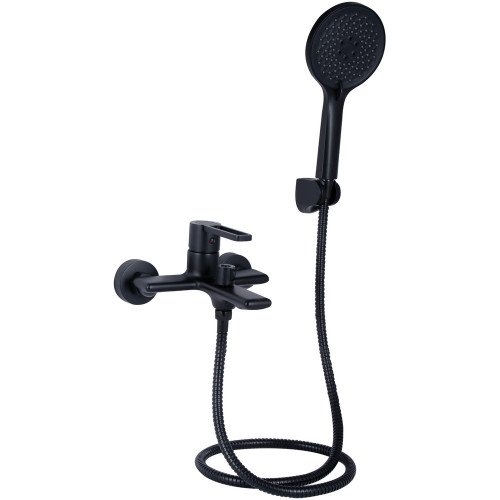 Змішувач для ванни Qtap Taurus (з душовим гарнітуром) QTTAU259BLM45662 Black Matt