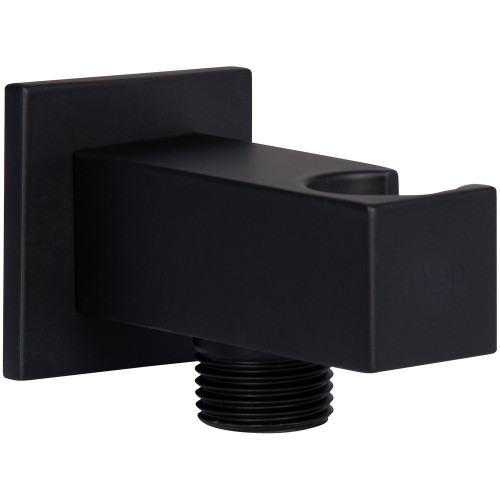 Підключення з тримачем для шланга Qtap Spojeni прямокутне QTCRBBH025 Black Matt