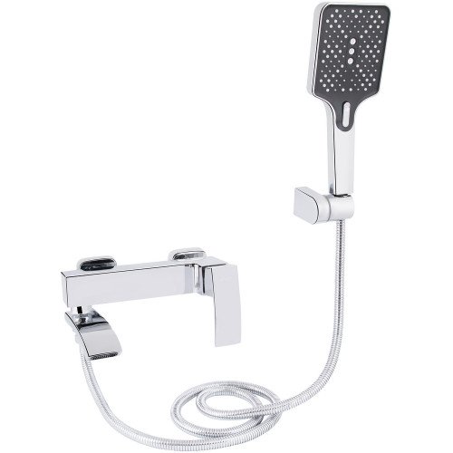 Смеситель для ванны Qtap Swan Cascada с поворотным изливом (c душевым гарнитуром) QTSWA260CRM45565 Chrome