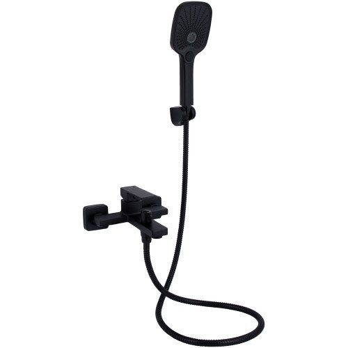 Змішувач для ванни Qtap Gemini (з душовим гарнітуром) QTGEM259BLM45682 Black Matt