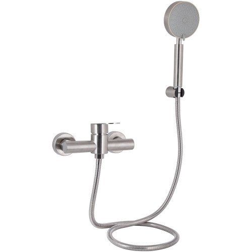 Змішувач для душу Lidz Luna 010 (з душовим гарнітуром) (k35) LDLUN010NKS46095 Nickel Змішувач для душу Lidz Luna 010 (з душовим гарнітуром) (k35) LDLUN010NKS46095 Nickel