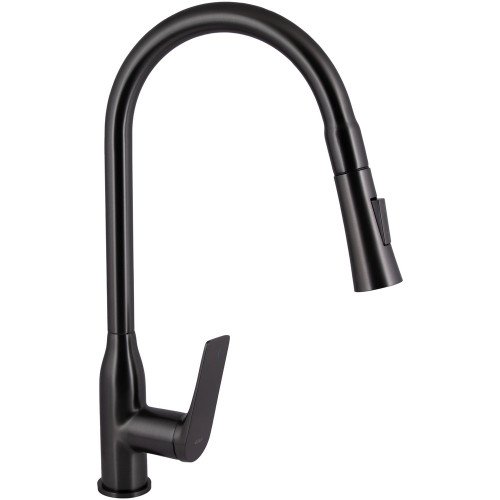 Змішувач для кухні Qtap Vlasta New з висувним виливом QTVLA344GMB45647 Gunmetal Black PVD Змішувач для кухні Qtap Vlasta New з висувним виливом QTVLA344GMB45647 Gunmetal Black PVD