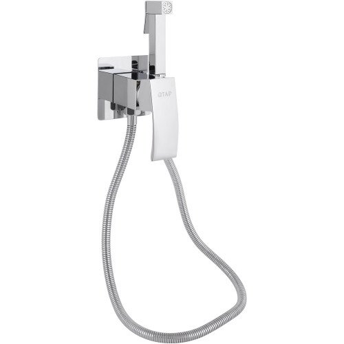Набор для гігієнічного душу Qtap Swan Cascada прямокутний QTSWA262CRM45567 Chrome Набор для гігієнічного душу Qtap Swan Cascada прямокутний QTSWA262CRM45567 Chrome