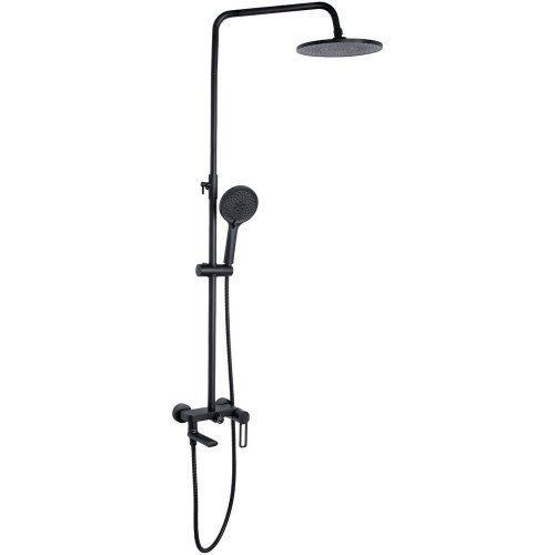 Душова система універсальна Qtap Taurus на три споживача (з виливом) QTTAU111BLM45666 Black Matt