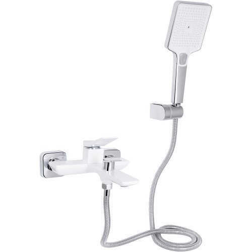 Змішувач для ванни Qtap Presto (з душовим гарнітуром) QTPRE259CRW45579 Chrome/White
