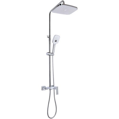 Душова система універсальна Qtap Gemini на три споживача (з виливом) QTGEM111CRW45687 Chrome/White