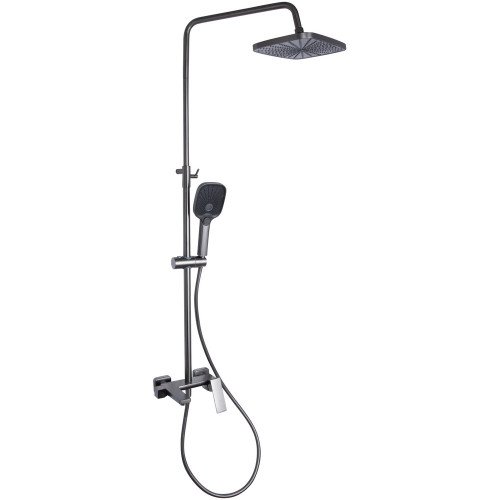 Душова система універсальна Qtap Gemini на три споживача (з виливом) QTGEM111GMB45688 Gunmetal Black PVD Душова система універсальна Qtap Gemini на три споживача (з виливом) QTGEM111GMB45688 Gunmetal Black PVD