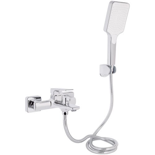 Змішувач для ванни Qtap Crow з душовим гарнітуром QTCRO259CRM48646 Chrome