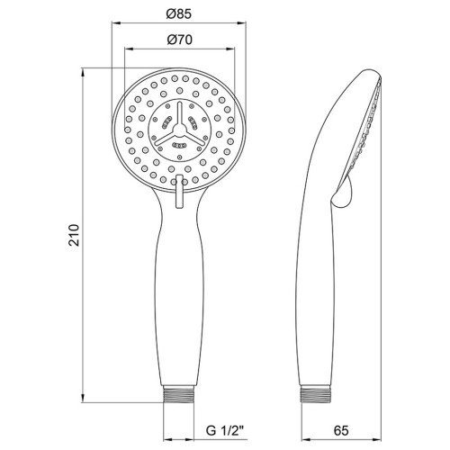 Лійка для ручного душу Лейки Lidz Niagara 04 85 мм округла LDNIA04CRM22033 Chrome