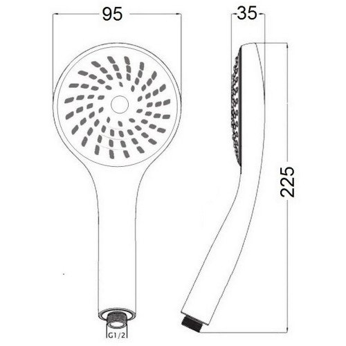Лійка для ручного душу Лейки Lidz Niagara 01 98 мм округла LDNIA01CRM22034 Chrome