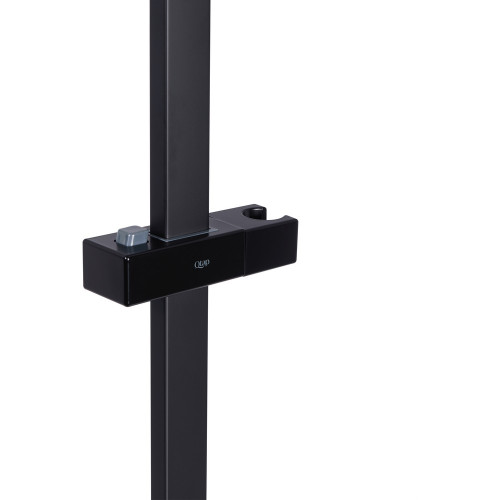 Душова стійка з тримачем універсальна Qtap Lepit 705 мм прямокутна QTLEP82103NB Black Matt