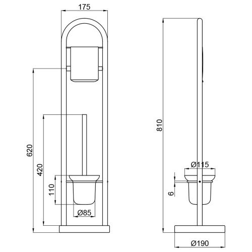 Ёршик Lidz Oreo 0507 напольный (матовое стекло) LDORE0507CRM32480 Chrome