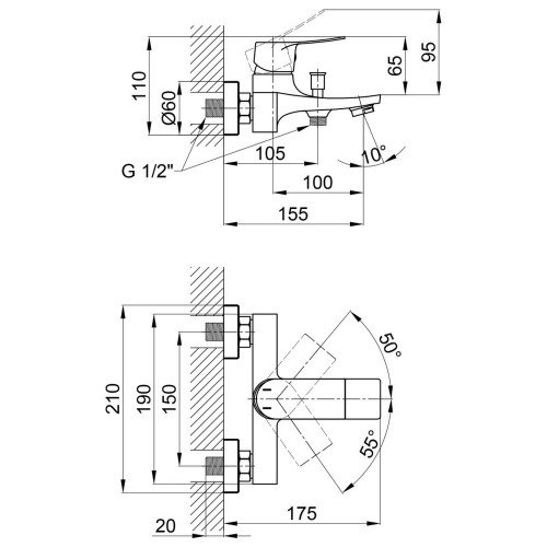 Смеситель для ванны Qtap Nihonto QTNH3022101DC Chrome